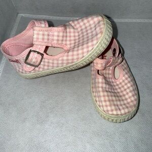 Cienta Pink Checkered Kids Dress Shoes